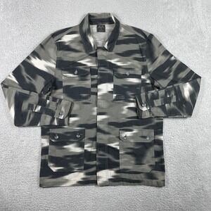 Oakley Field Shirt Mens Large Grey Black Abstract Camo Utility Pocket